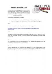English Worksheet: unsolved crimes project