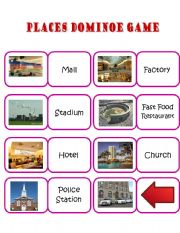 English Worksheet: Dominoe Game of Common Places