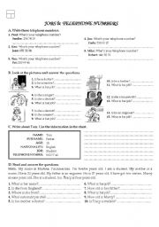 English Worksheet: playing with numbers