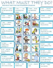 MUST OR HAVE TO - ESL worksheet by felizapenas