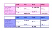 English Worksheet: Saying thev dates - pairwork sheet