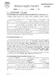 English Worksheet: Mid-term English Test Nr 2_3rd formers (March, 18th, 2011)
