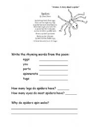 English Worksheet: Worksheets for the book Aranea by Jenny Wagner