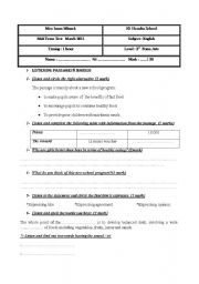 English Worksheet: Mid term test N2 2nd form secondary education