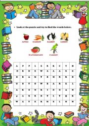 an enjoyable puzzle for young learners (fruits,animals)