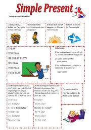 English Worksheet: SIMPLE PRESENT - GRAMMAR & EXERCISES