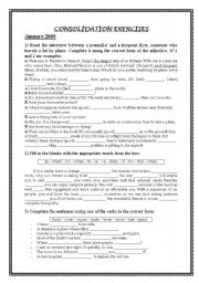 English Worksheet: consolidation tasks