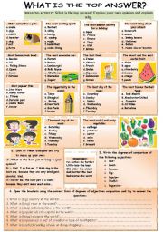 English Worksheet: Lets discuss using the degrees of comparison of ADJECTIVES.