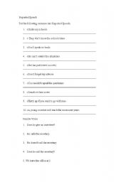 English Worksheet: Reported Speech and Passive Voice