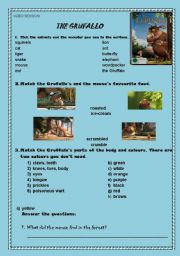 English Worksheet: The Gruffalo Cartoon