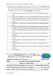 English Worksheet: Australia and its explorers