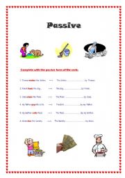 English worksheet: passive voice.  present simple