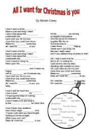 English Worksheet: All I want for Christmas is you