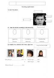 English worksheet: Describing people