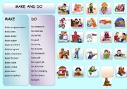 English Worksheet: MAKE AND DO