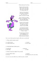 English Worksheet: Where Monsters Grow