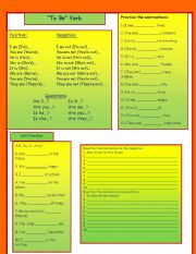 To be Verb Positive, Negative, and Question Explanation and Exercises