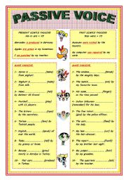 English Worksheet: present and past passive