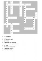 English worksheet: Jobs crossword