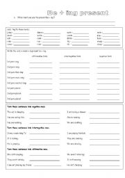 English Worksheet: present continuous