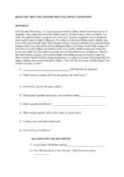 English Worksheet: NOun Clause and past Past continous
