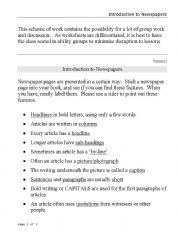 English Worksheet: Newspapers Introduction