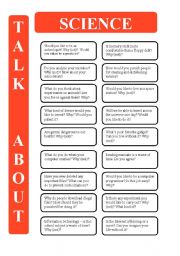 English Worksheet: Science - 18 conversation cards (editable)