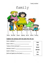 English Worksheet: Family members