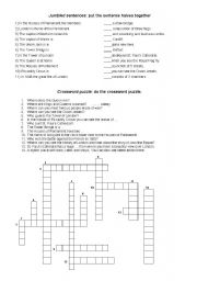 English Worksheet: London sights crosswords