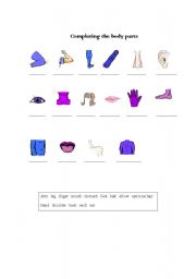 English worksheet: Body Parts