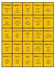 English Worksheet: Taboo words - intermediate