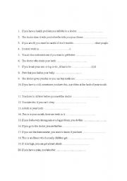 English Worksheet: AT THE DOCTORS