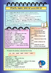 English Worksheet: MUCH-MANY-LOTS OF-A LOT OF