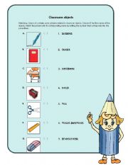 English Worksheet: Classroom objects