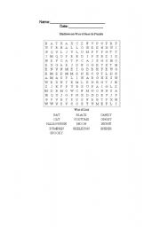 English Worksheet: Halloween word search