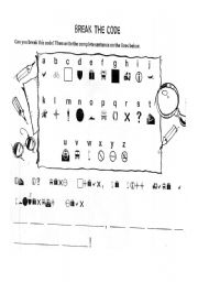 English Worksheet: Break The -code