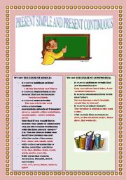 English Worksheet: The present simple and continuous