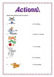 English worksheet: Actions!