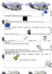 English Worksheet: WINNIE IN SPACE