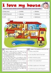 English Worksheet: I love my house (reuploaded)