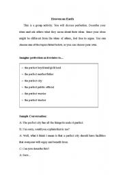 English worksheet: Heaven On Earth