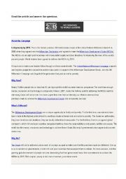 English Worksheet: End poverty campaign