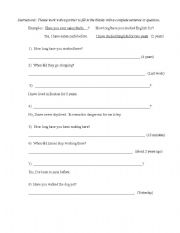 English worksheet: Past Simple and Present Perfect