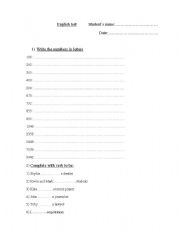 English worksheet: Test