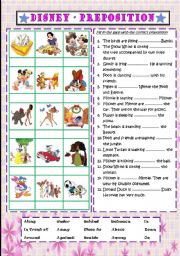 English Worksheet: Disney - Preposition