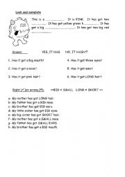 English worksheet: Monster