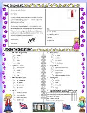 English Worksheet: Postcard