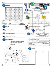 English Worksheet: Around The World Series_04 France (Fully Editable + Key)