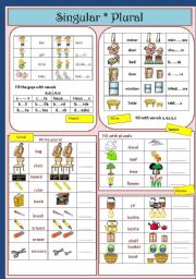 English Worksheet: Singular and Plurals