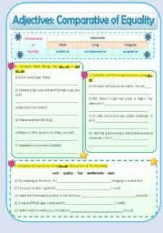 English Worksheet: Comparative of Equality